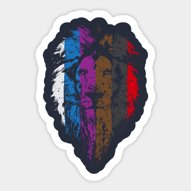 BJJ Belt Rank Lion Face for Jiu Jitsu Sticker by ThreadsMonkey